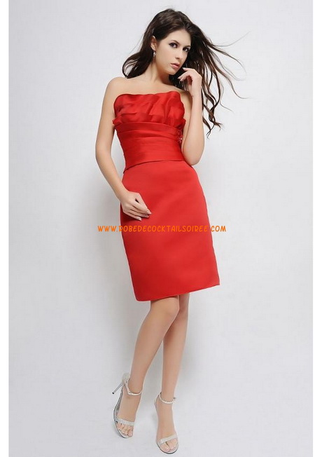 robe-bustier-rouge-courte-71-4 Kort röd axelbandslös klänning