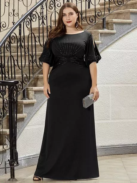 robe-noire-manche-longue-grande-taille-51-1 Svart långärmad plus size klänning