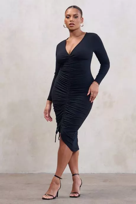 robe-noire-manche-longue-grande-taille-51_8-16 Svart långärmad plus size klänning