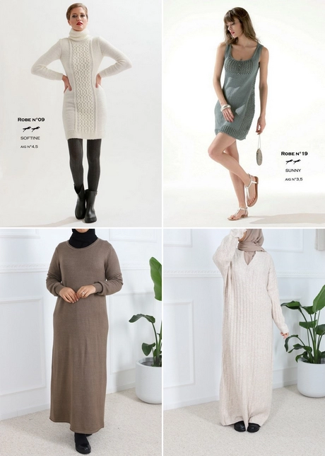 robe-femme-tricot-001 Kvinnors stickade klänning