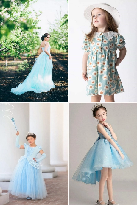 robe-turquoise-fille-001 Flickans turkosa klänning