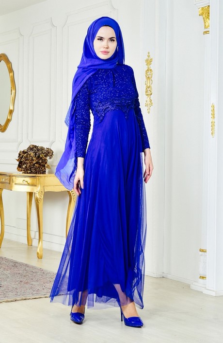 Royal blue lace klänning