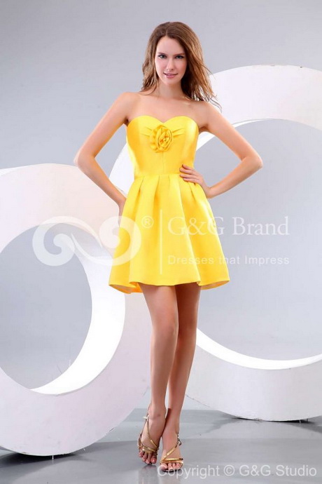 robe-courte-jaune-59 Gul kort klänning