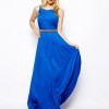 Lång blå klänning