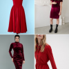 Röd sammet klänning