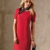 Kvinnors röd ull klänning