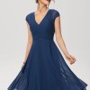Billiga royal blue lång klänning
